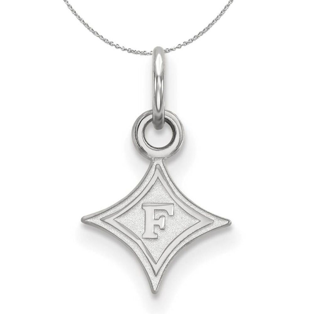 Sterling Silver Furman U XS (Tiny) 'F' Pendant Necklace - 24 Inch